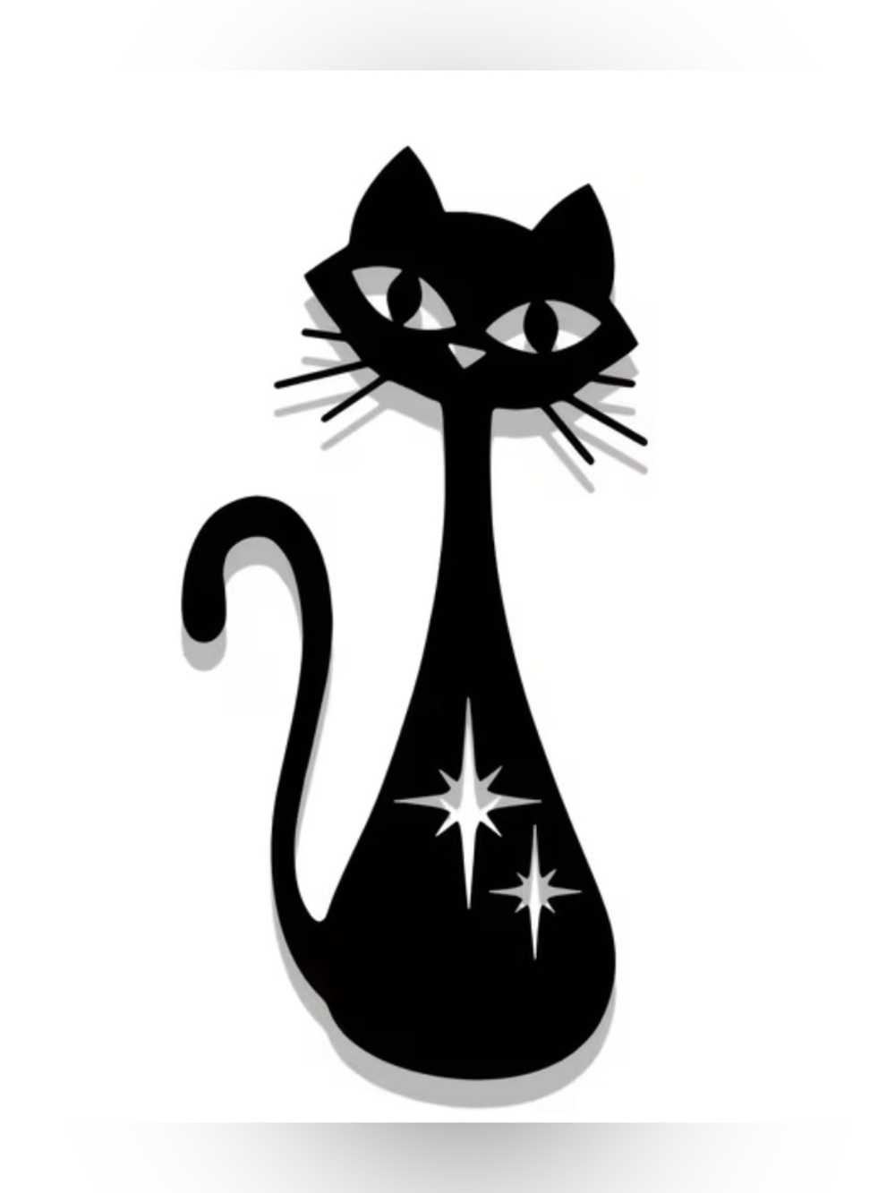 Black Cat Decorative Cat Metal Wall  Decor Black